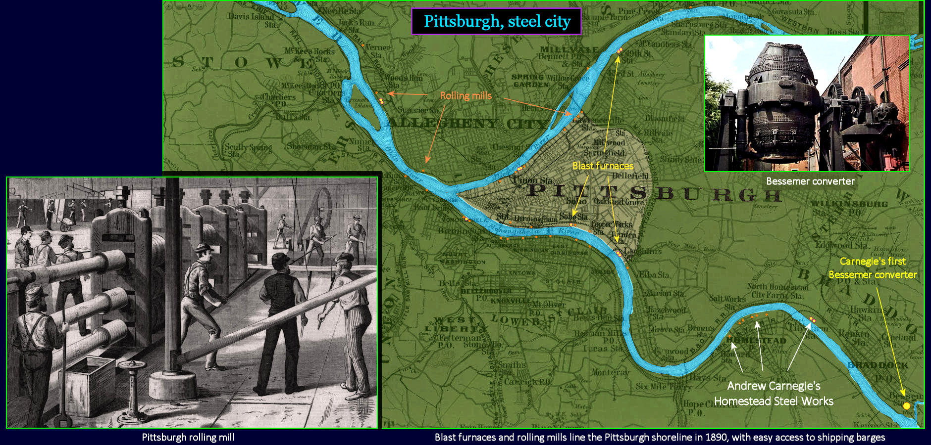 Pittsburgh, 1890, map